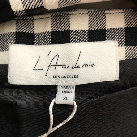 L’Academie Black White Checker Cropped Top XL NWT Coastal Cowgirl - Picture 11 of 11